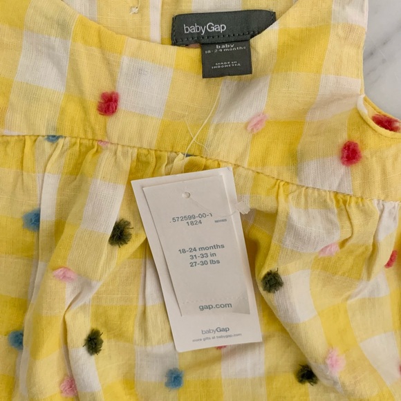 NWT Baby Gap Girls 18-24 Months Matching Romper and Hat - Picture 7 of 9